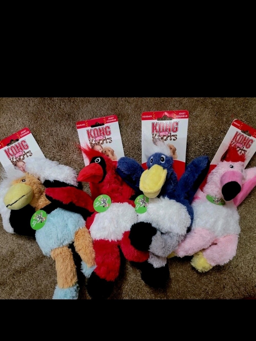 Kong Dog 4 Pack Wild Knots Birds Large Toy CLOSE OUT SALE Colors Vary Ea.